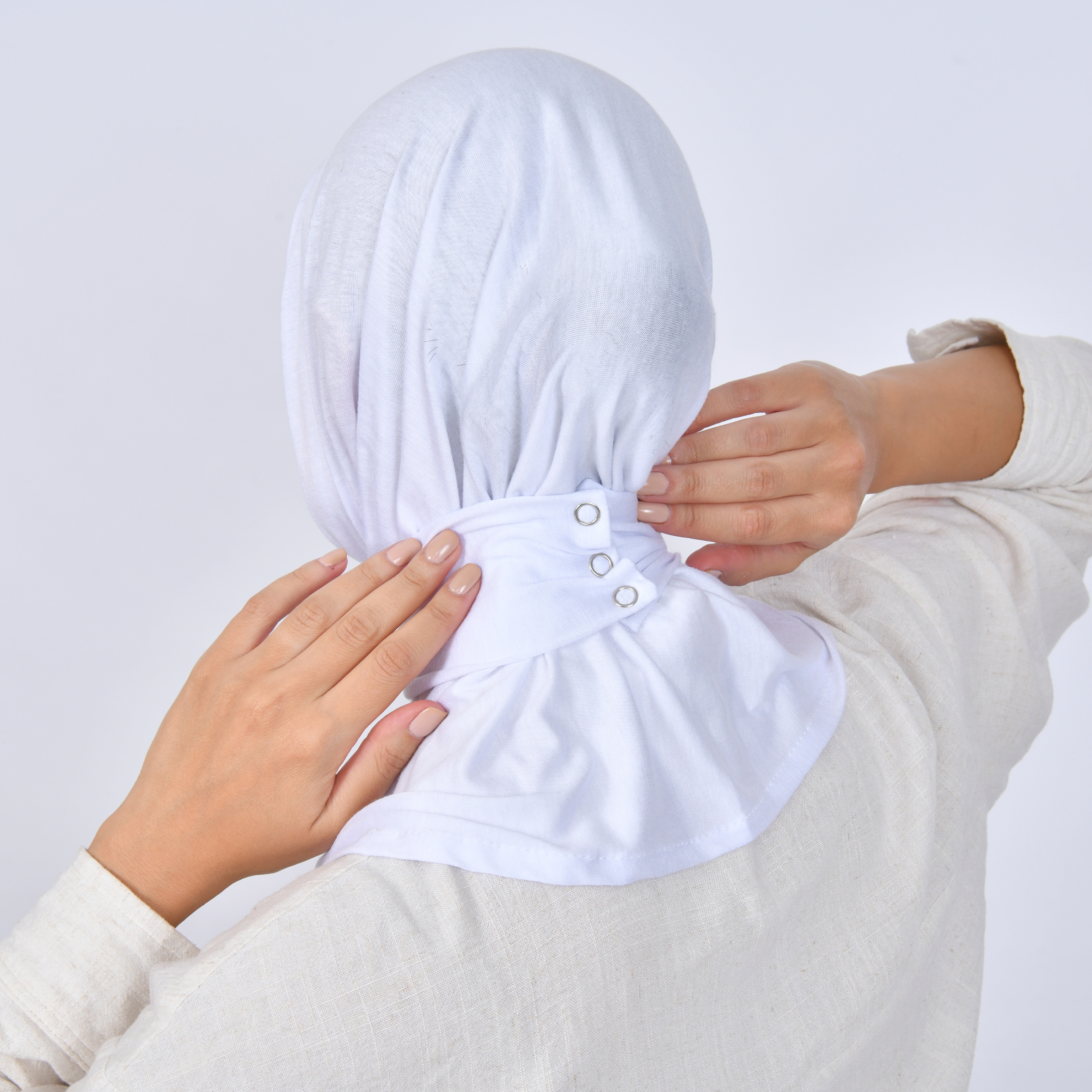  طرحة قطنية بطقطق - ابيض 
