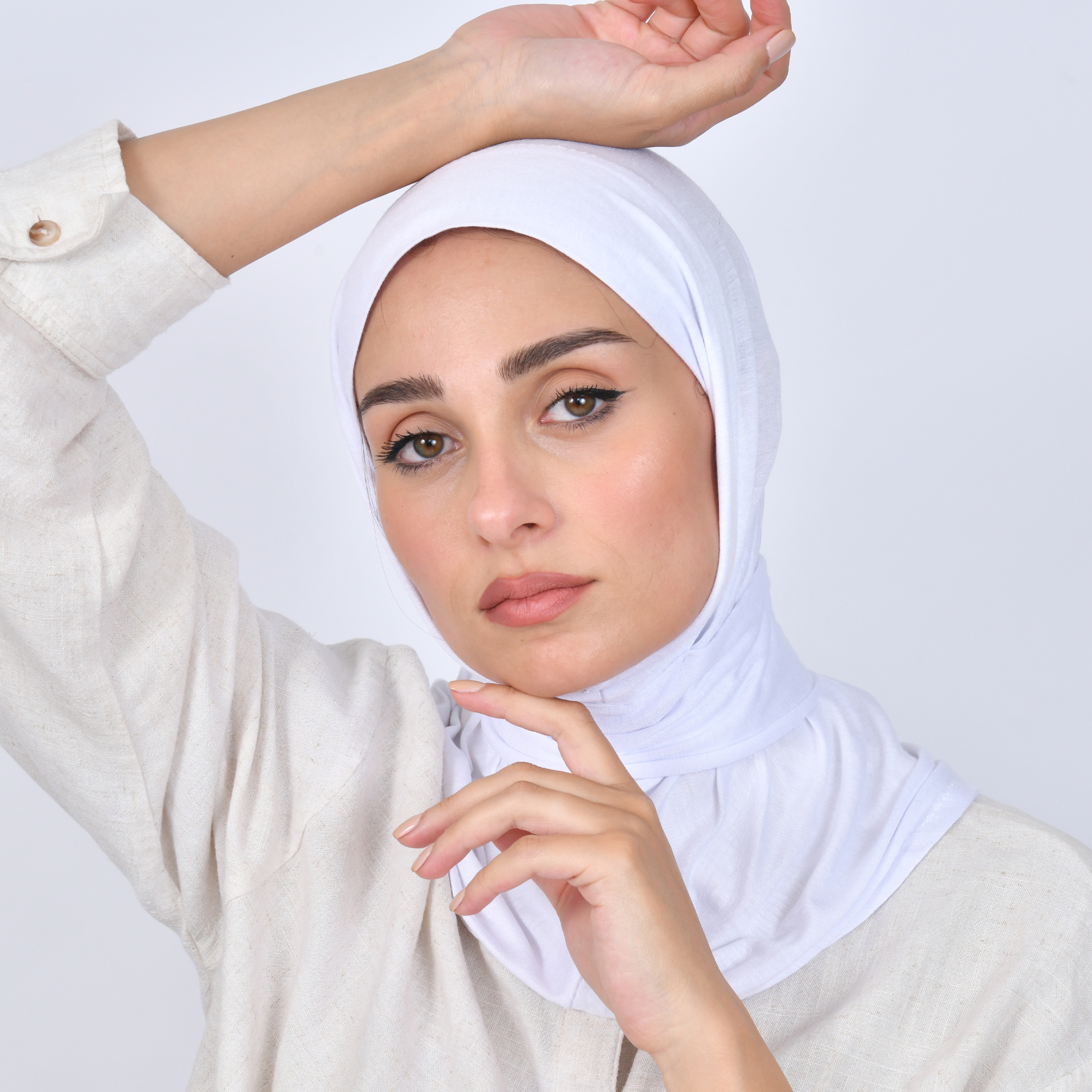  طرحة قطنية بطقطق - ابيض 