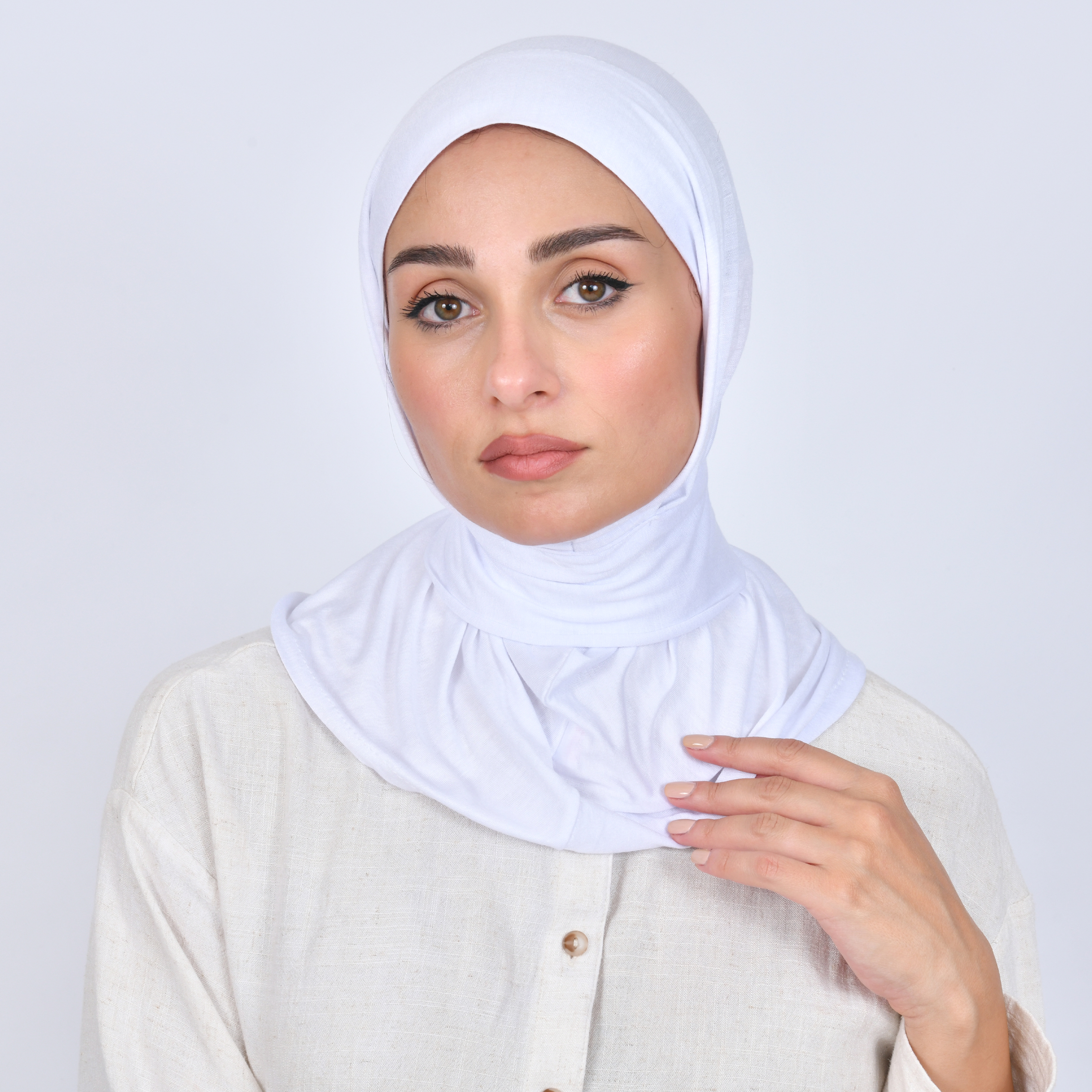  طرحة قطنية بطقطق - ابيض 
