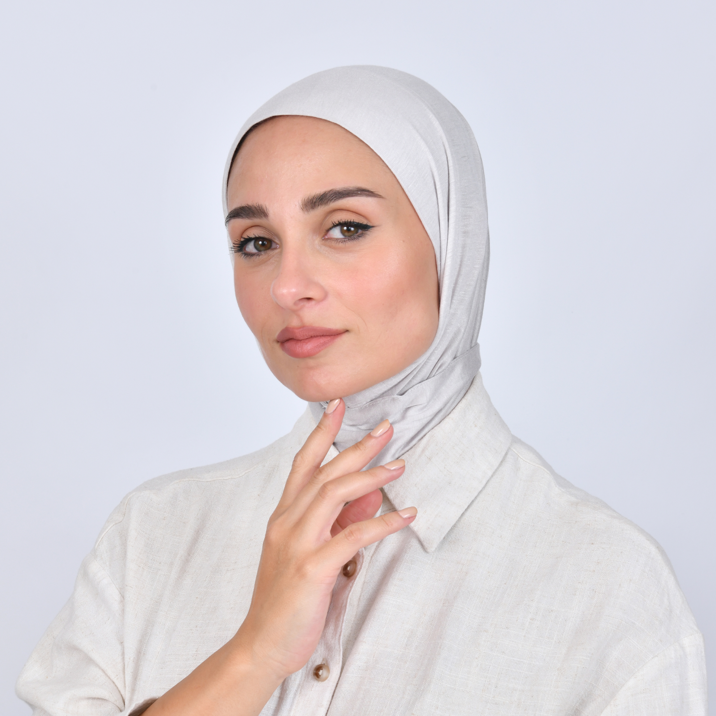  طرحة قطنية بطقطق - light grey 