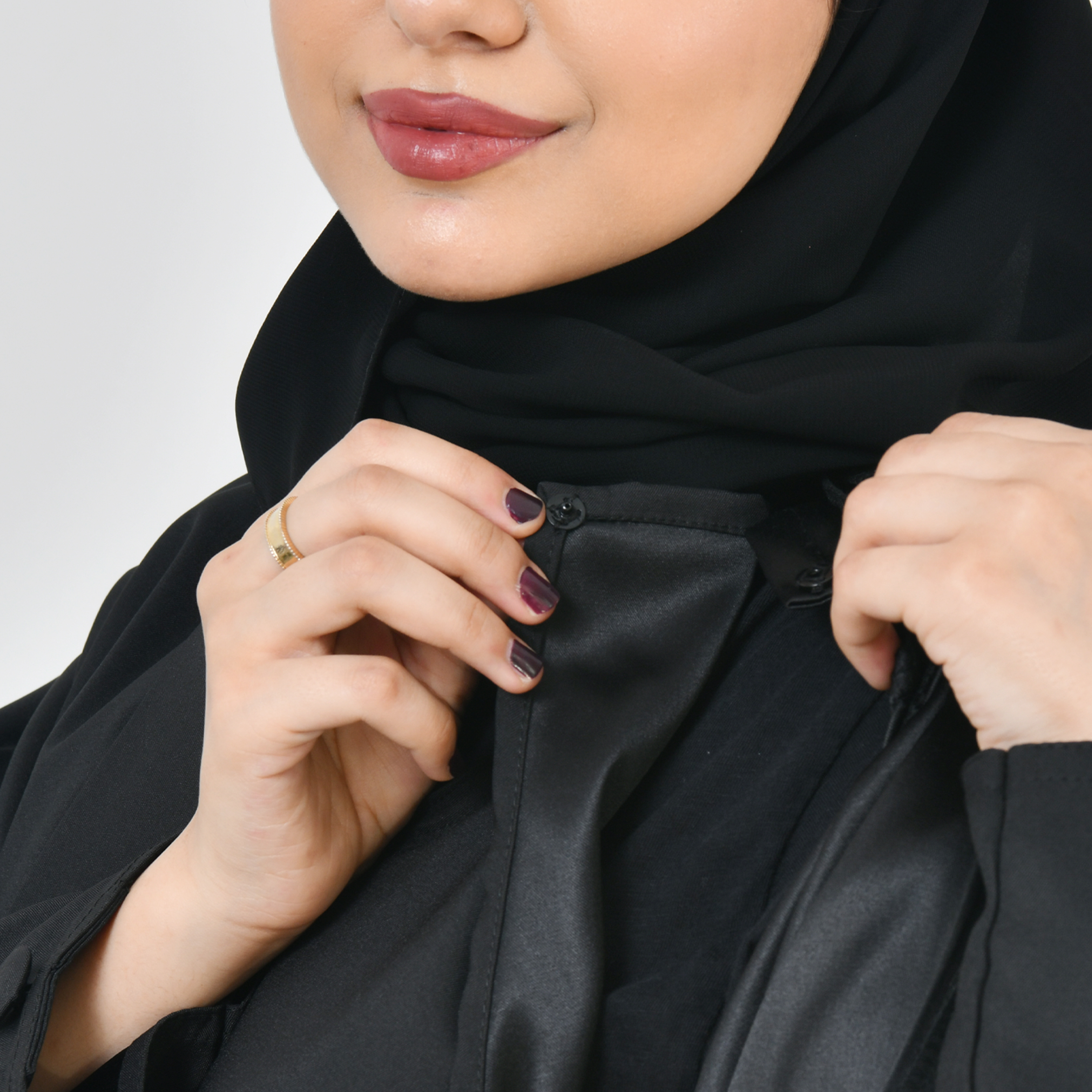  عباية بناتية بليزر بزر اغلاق مع فستان داخلي متصل 