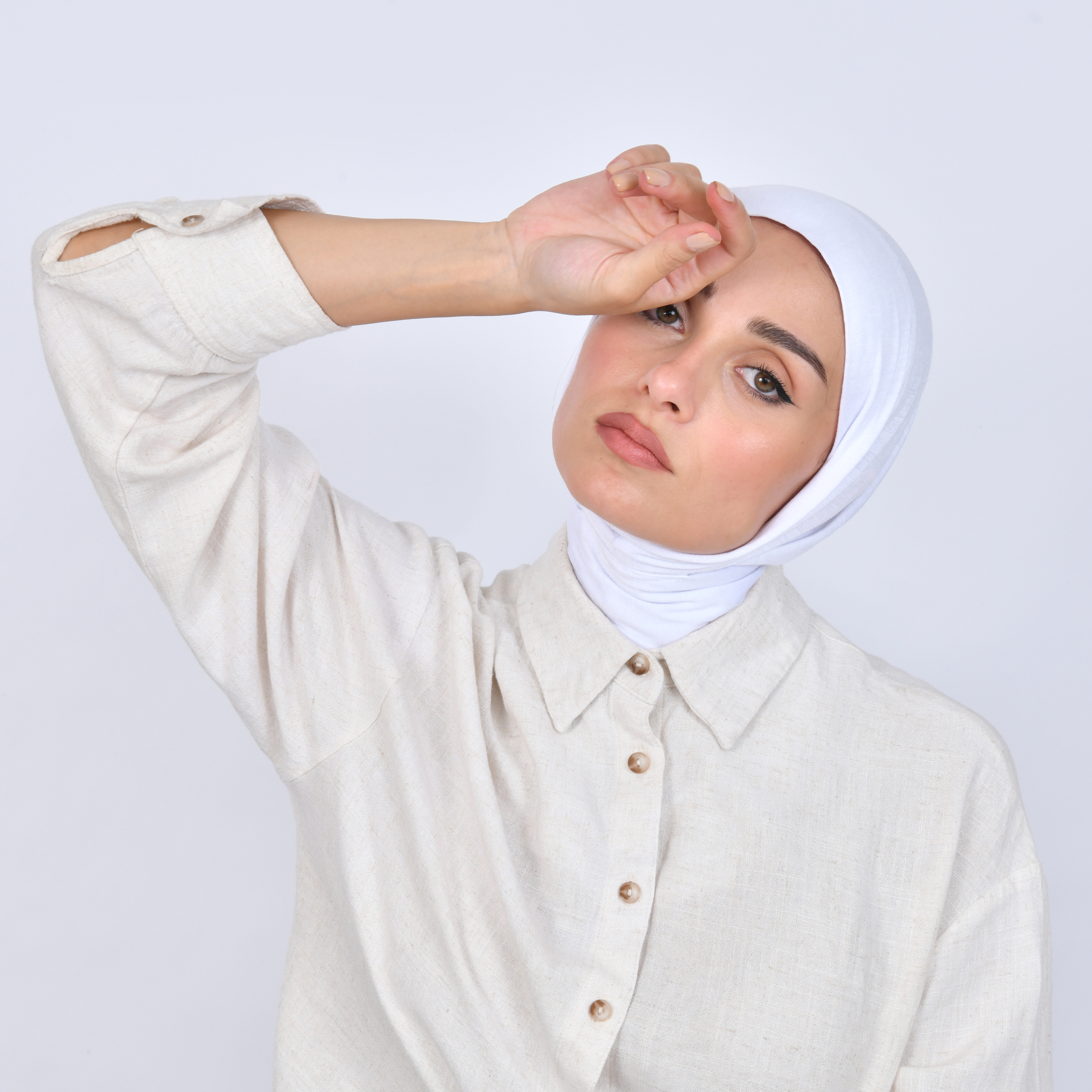  طرحة قطنية بطقطق - ابيض 