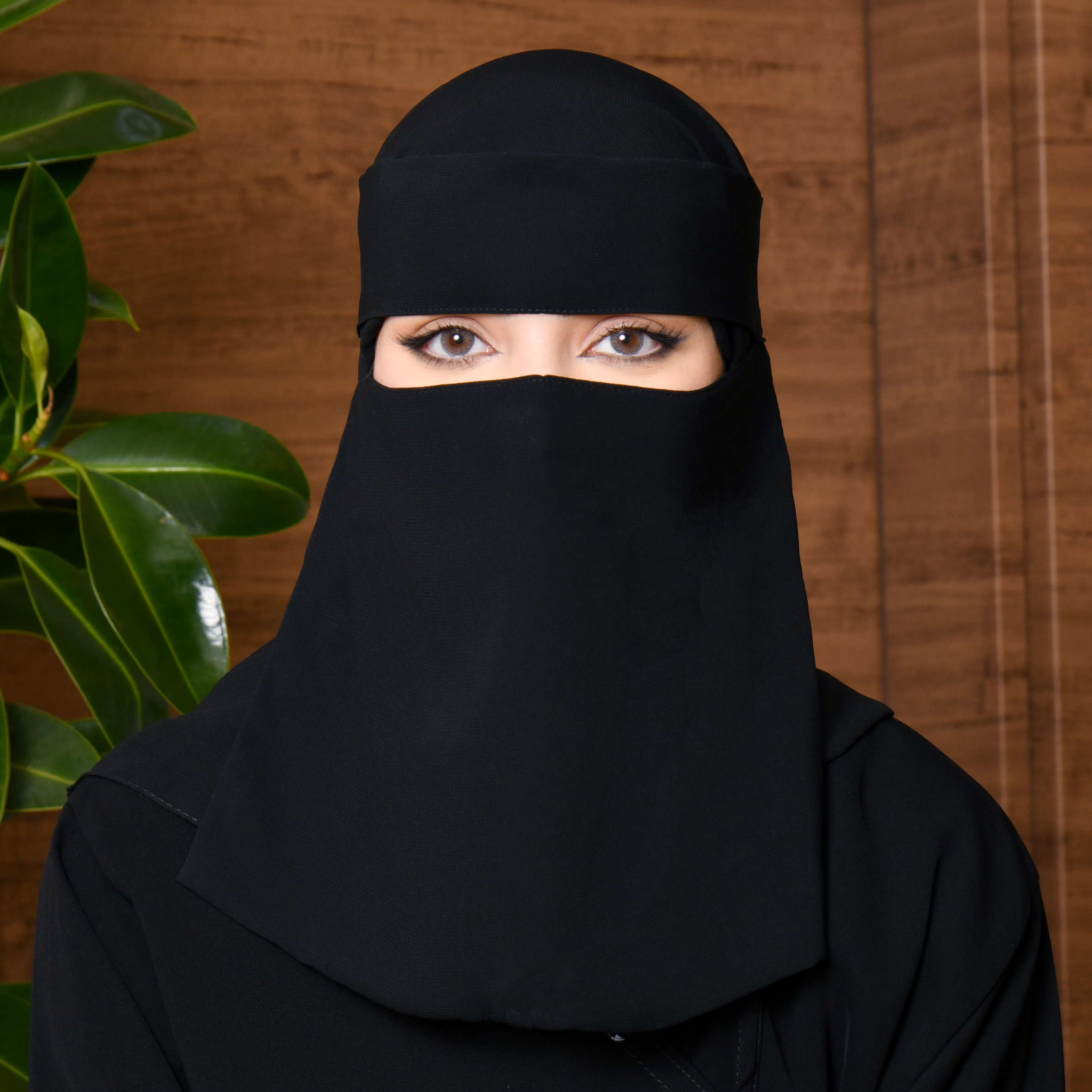  نقاب مدروز قصير برباط ولوقو 