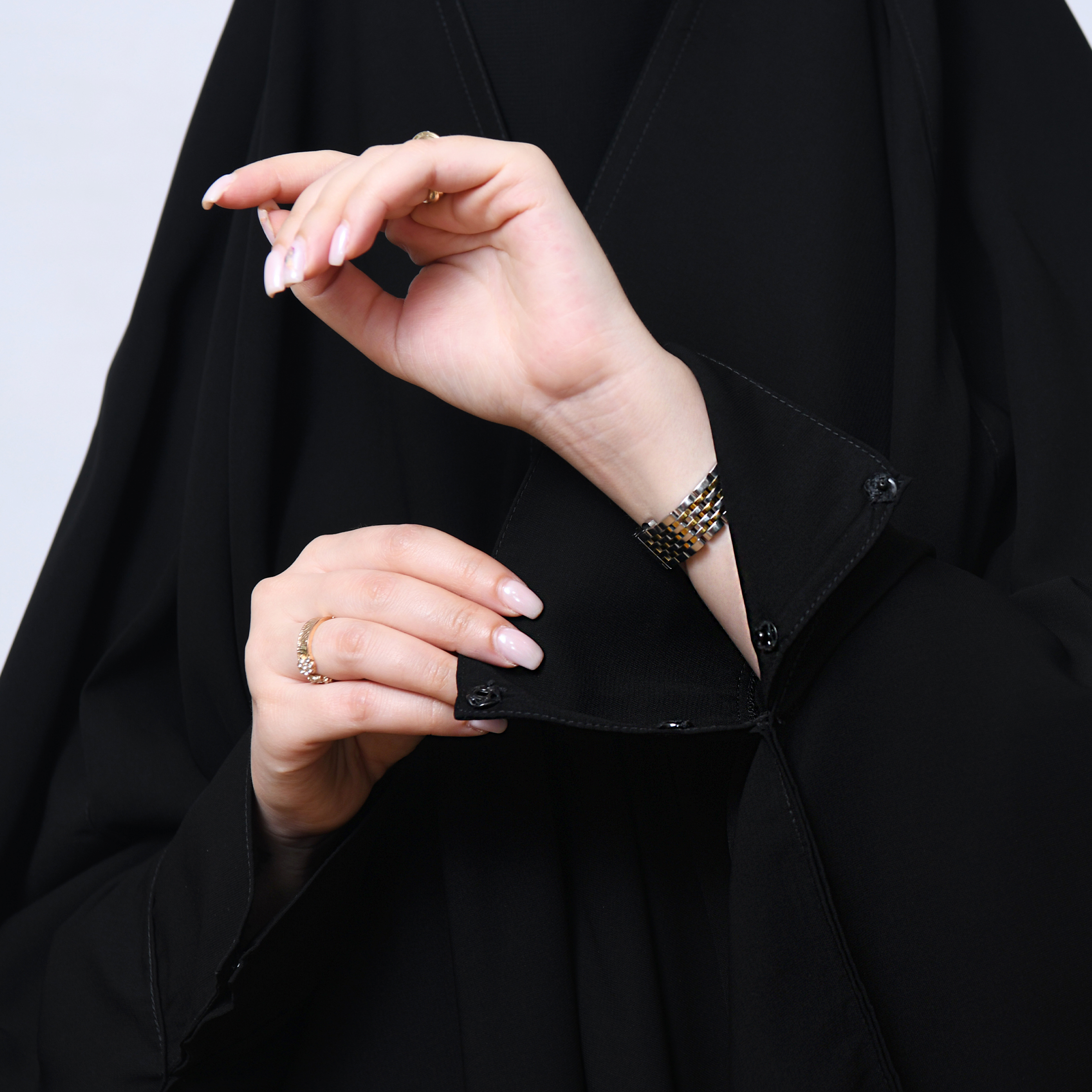  خمار اللؤلؤة  بكم سوارة مغلق بطقطق ومطاط لتثبيت الرأس  