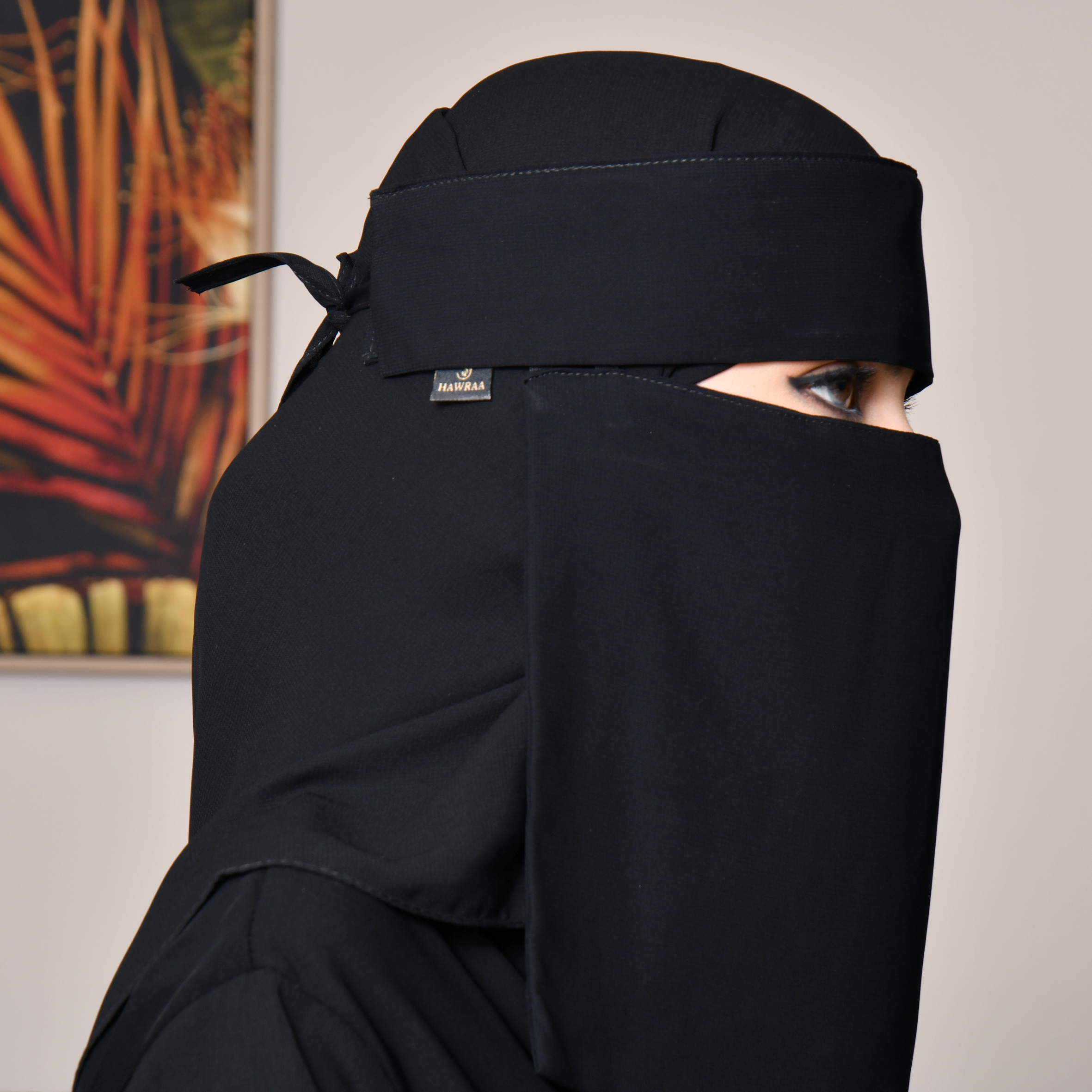  نقاب شمسي قصير بمطاطين و ربطة بلوقو 