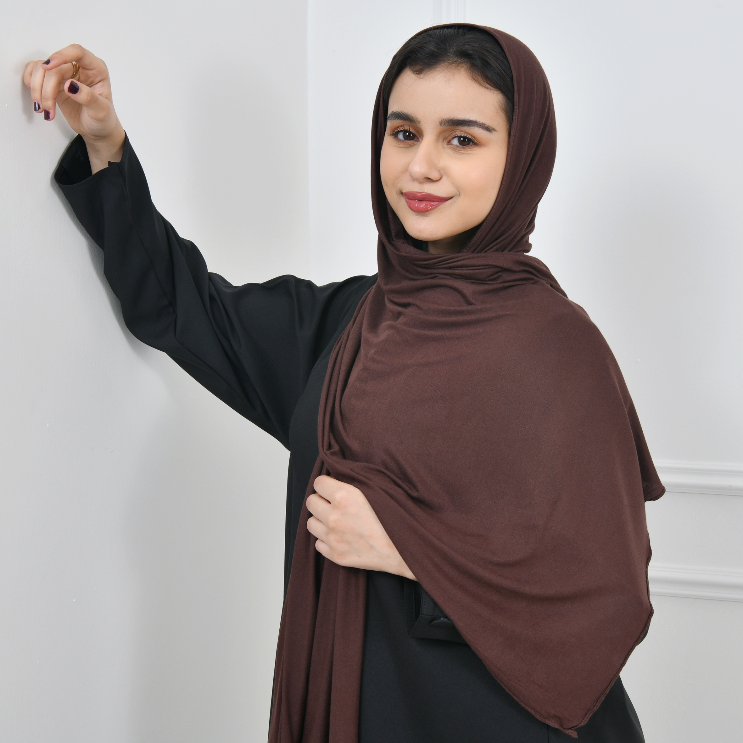  طرحه قطن بني داكن 