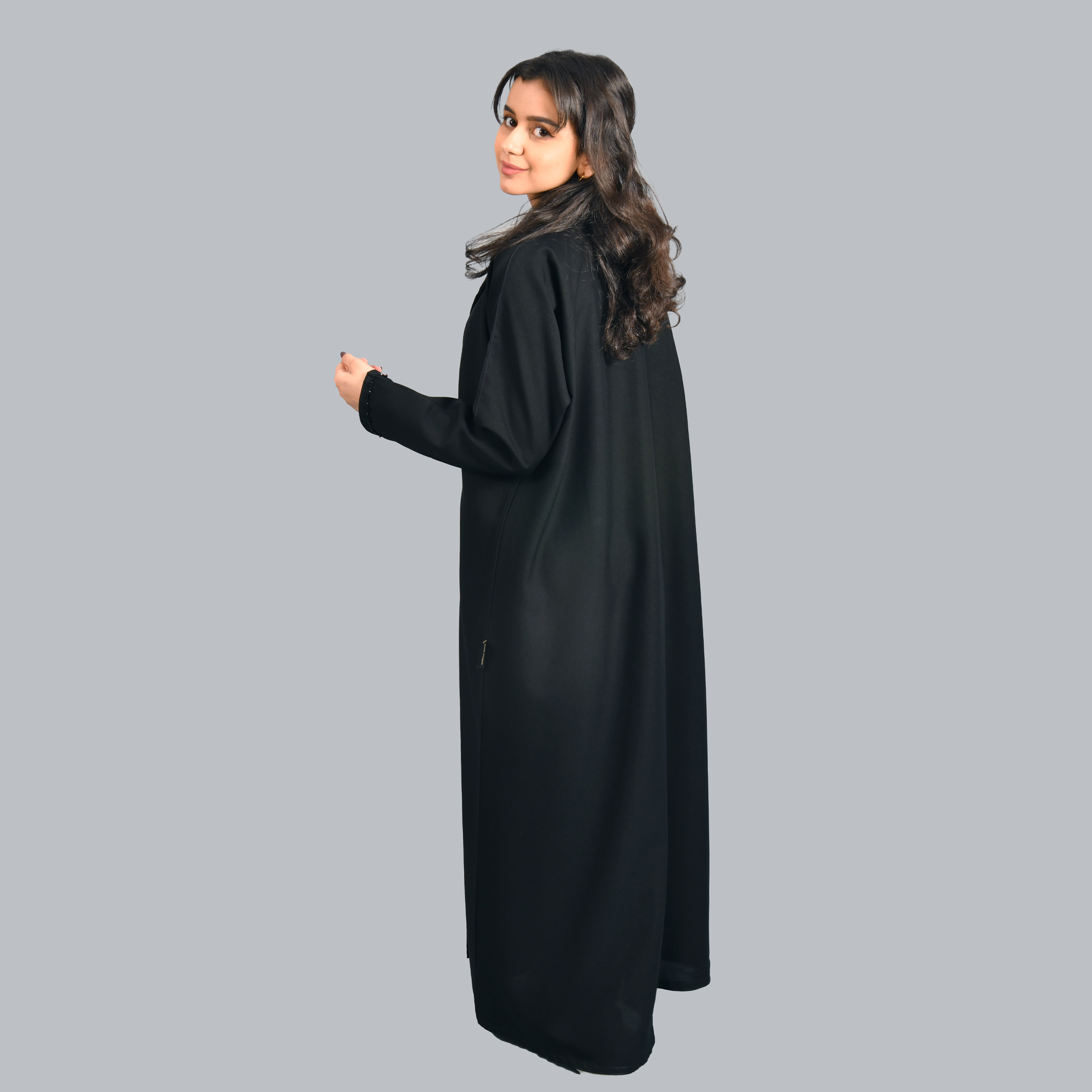  عباية بناتية لف موديل بليزر مزينة بشك ناعم  