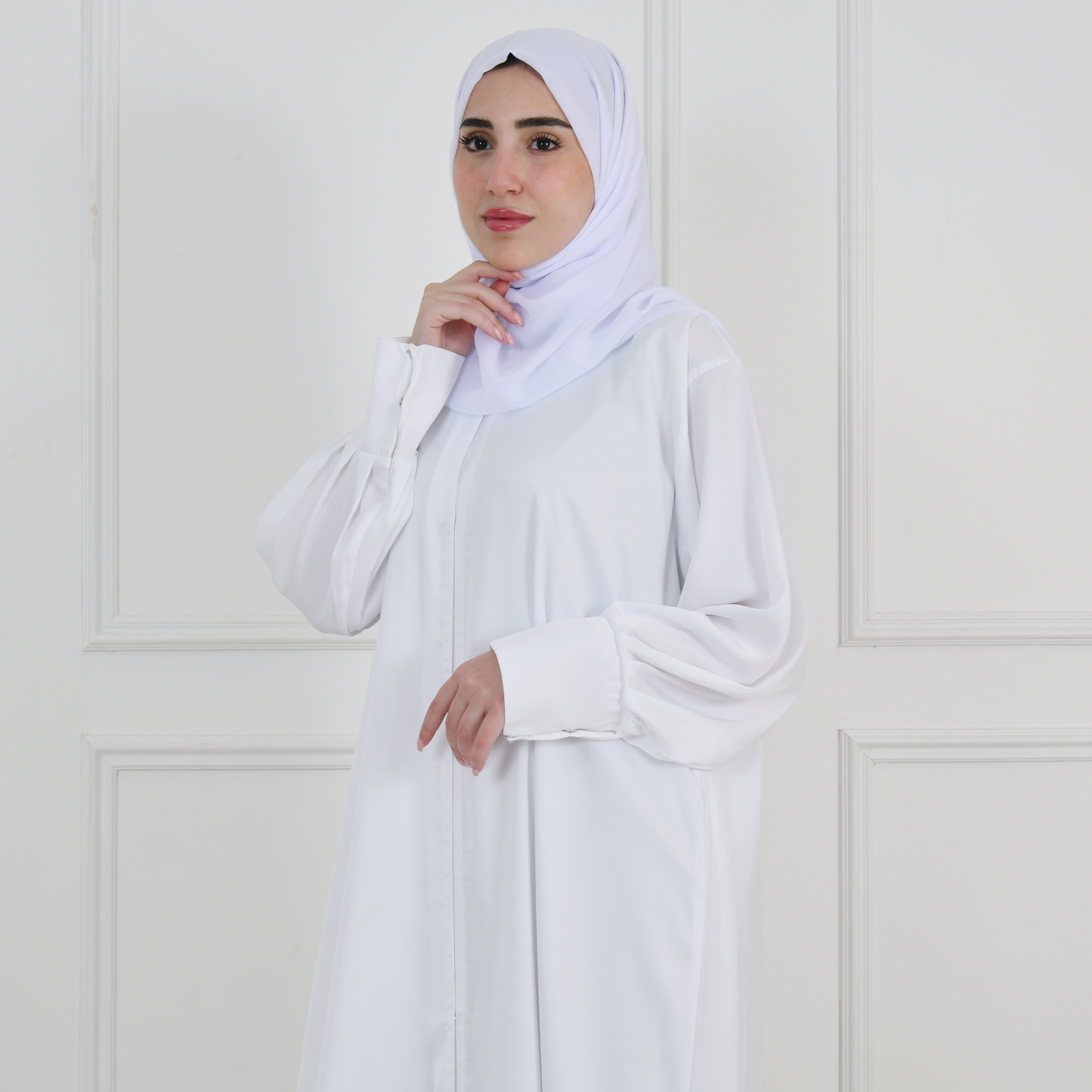  عباية  الحج والعمرة كتف ربع كلوش مغلقة بطقطق بأكمام ضيقة عملية مع بدلة طقم  