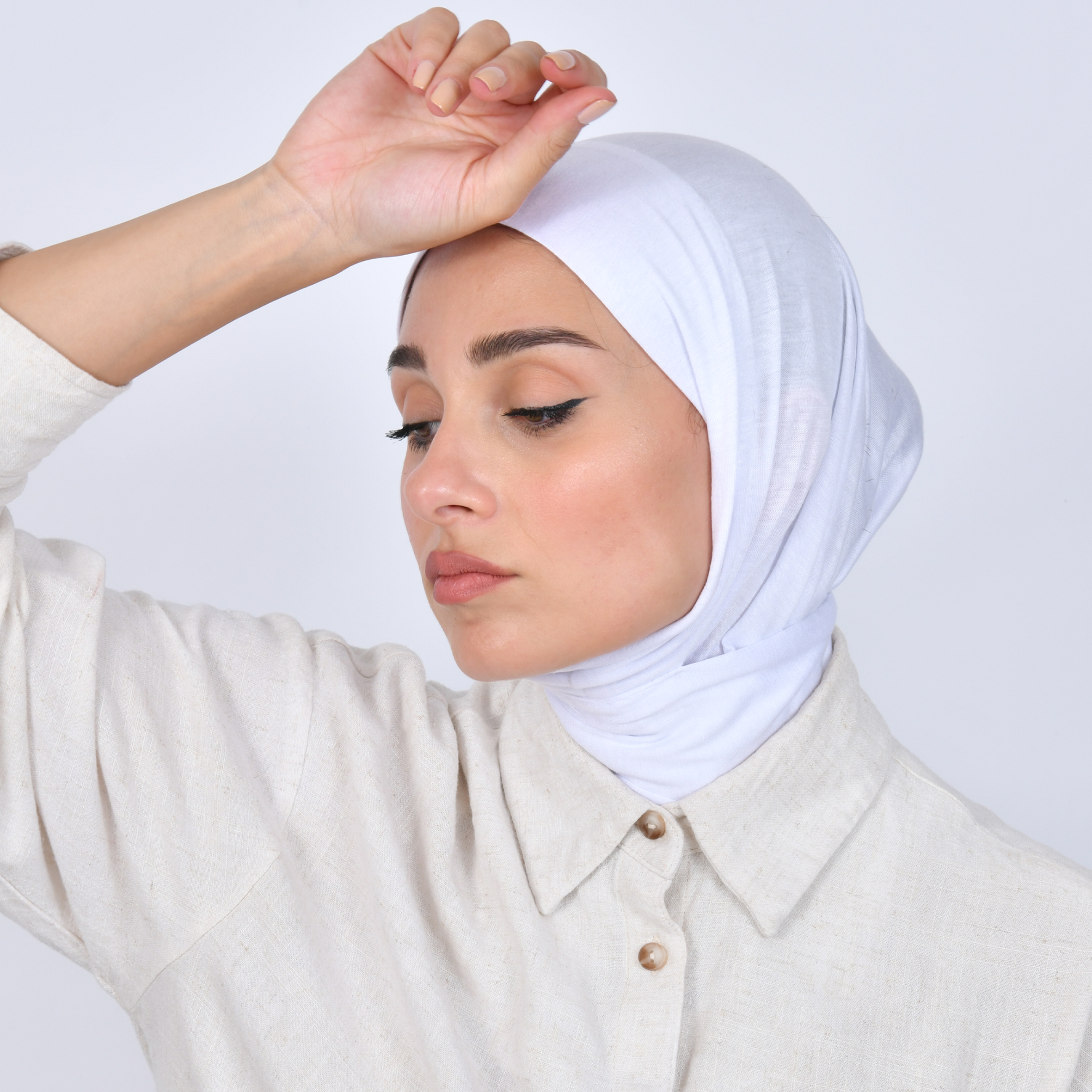  طرحة قطنية بطقطق - ابيض 