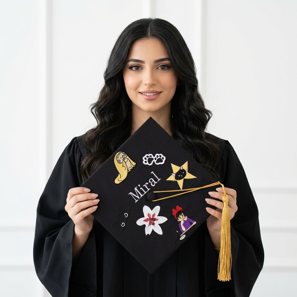  تطريز خاص لقبعة تخرج  