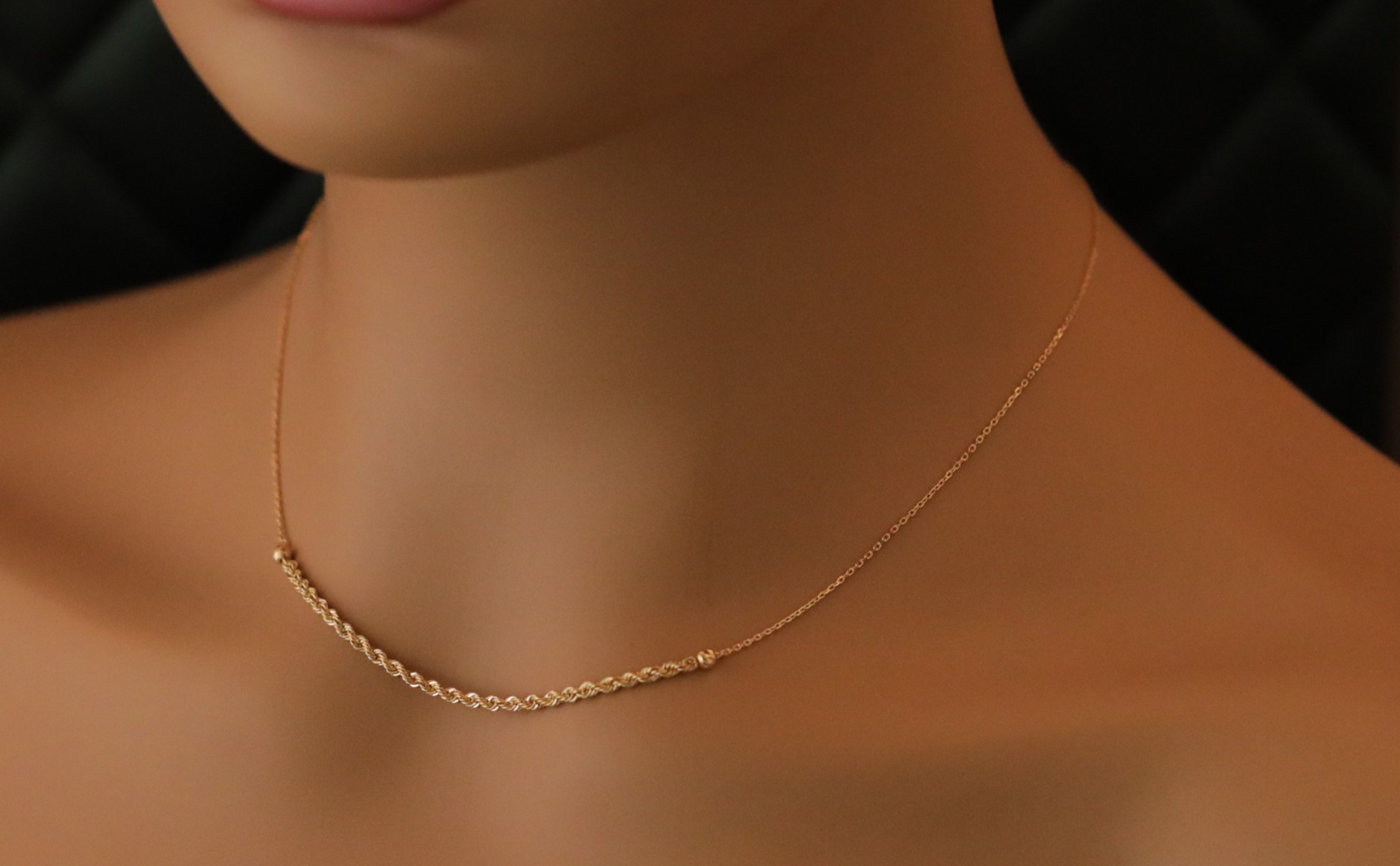  عقد ذهب عيار 18 صافي
