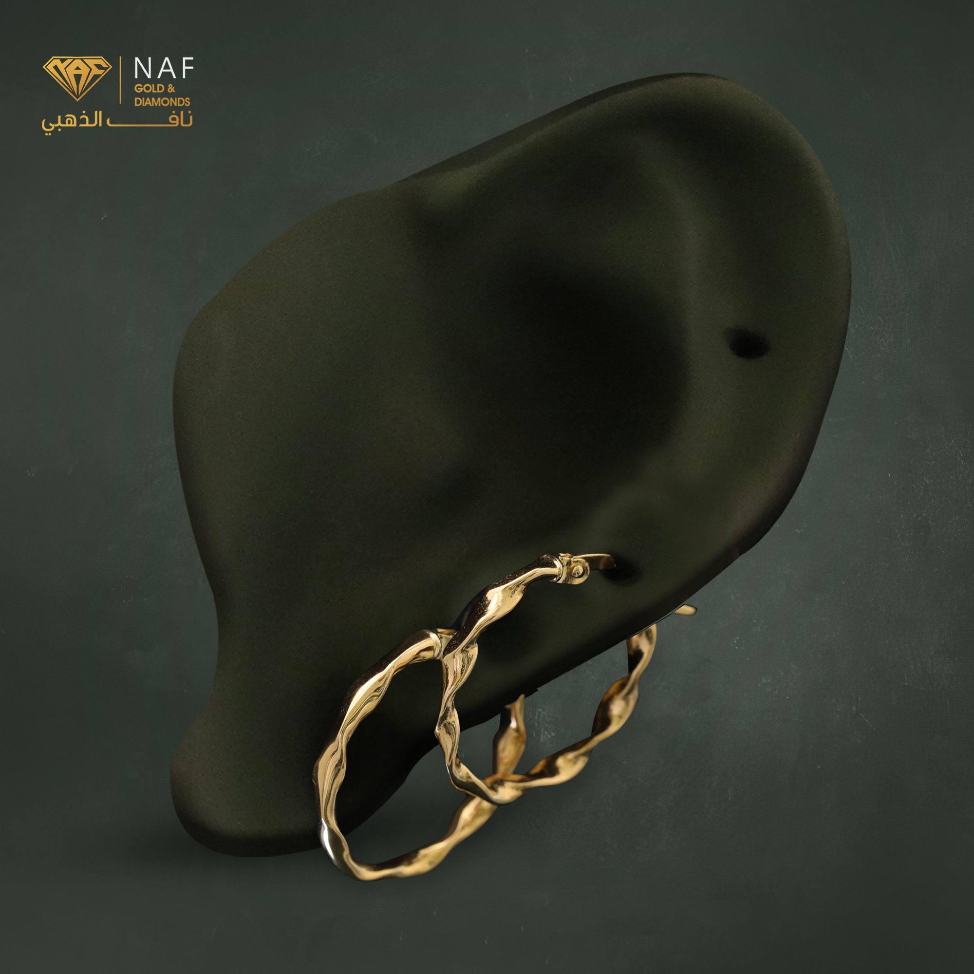 حلق ذهب دائري ايطالي عيار 18