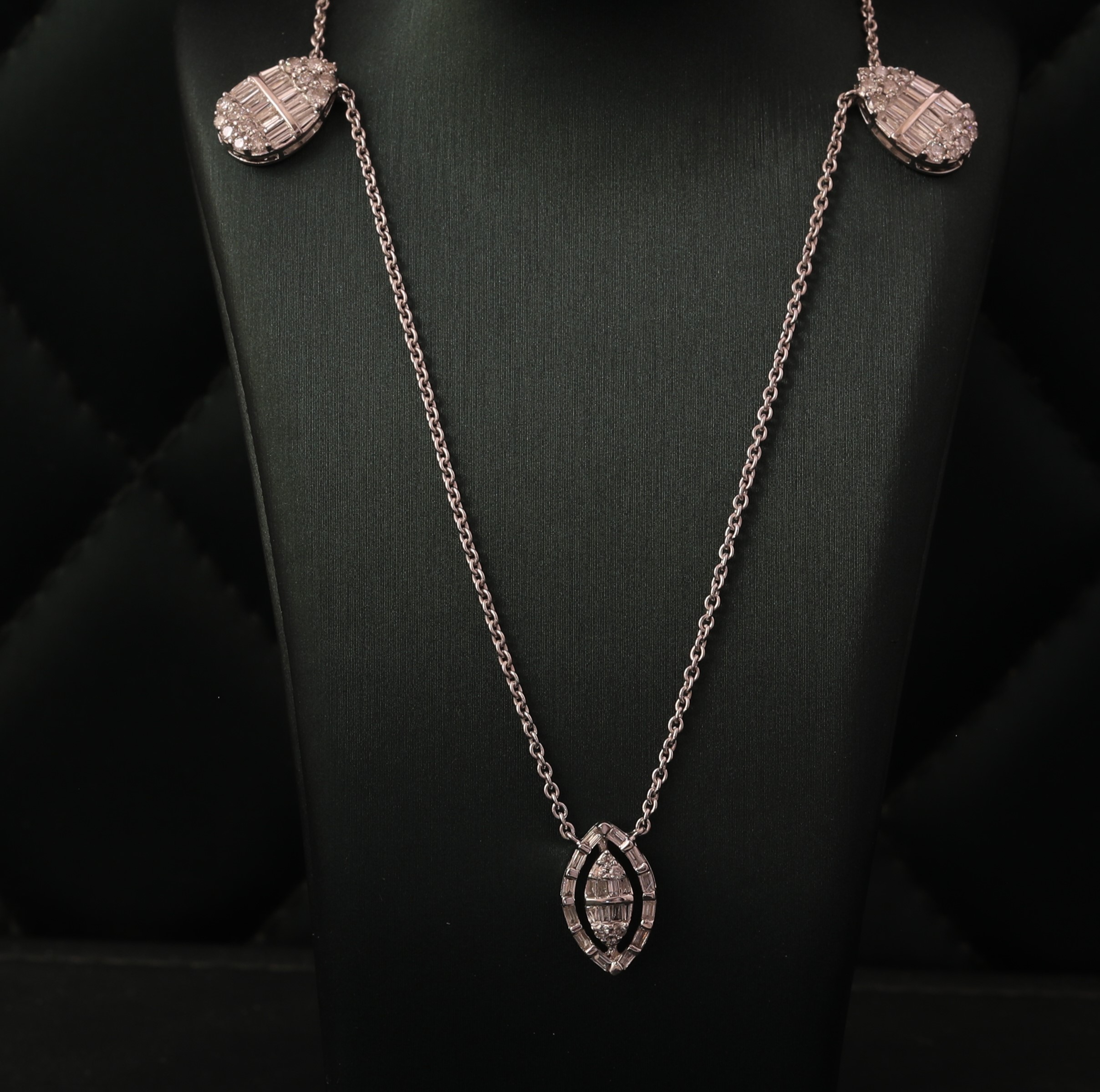 Diamond pendant on a white gold chain