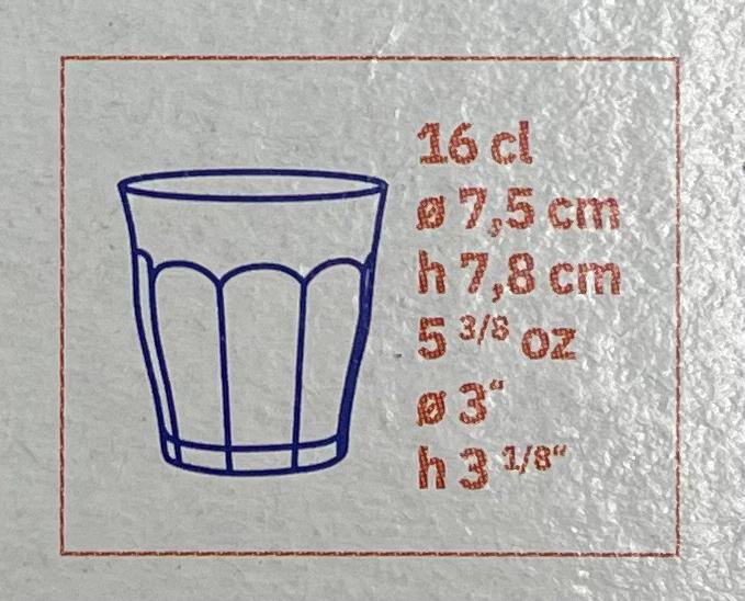 كاسات شاي فرنسية  (6 حبة) (كبير 16cl) 