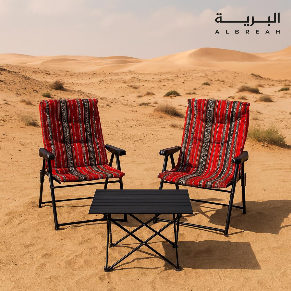  طقم سدو أحمر (2 كرسي + 1 طاولة) 