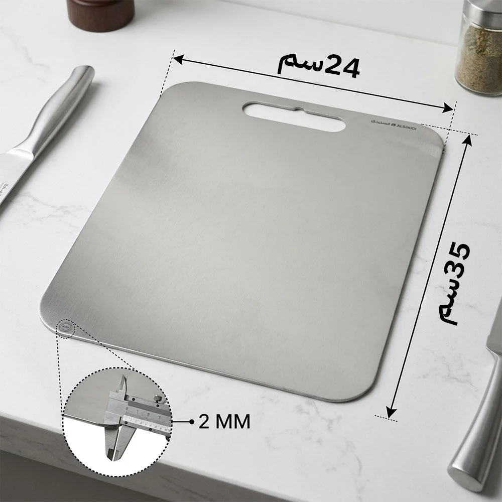  لوح تقطيع اللحم استيل 24×35 سم سماكة 1.3 سم 