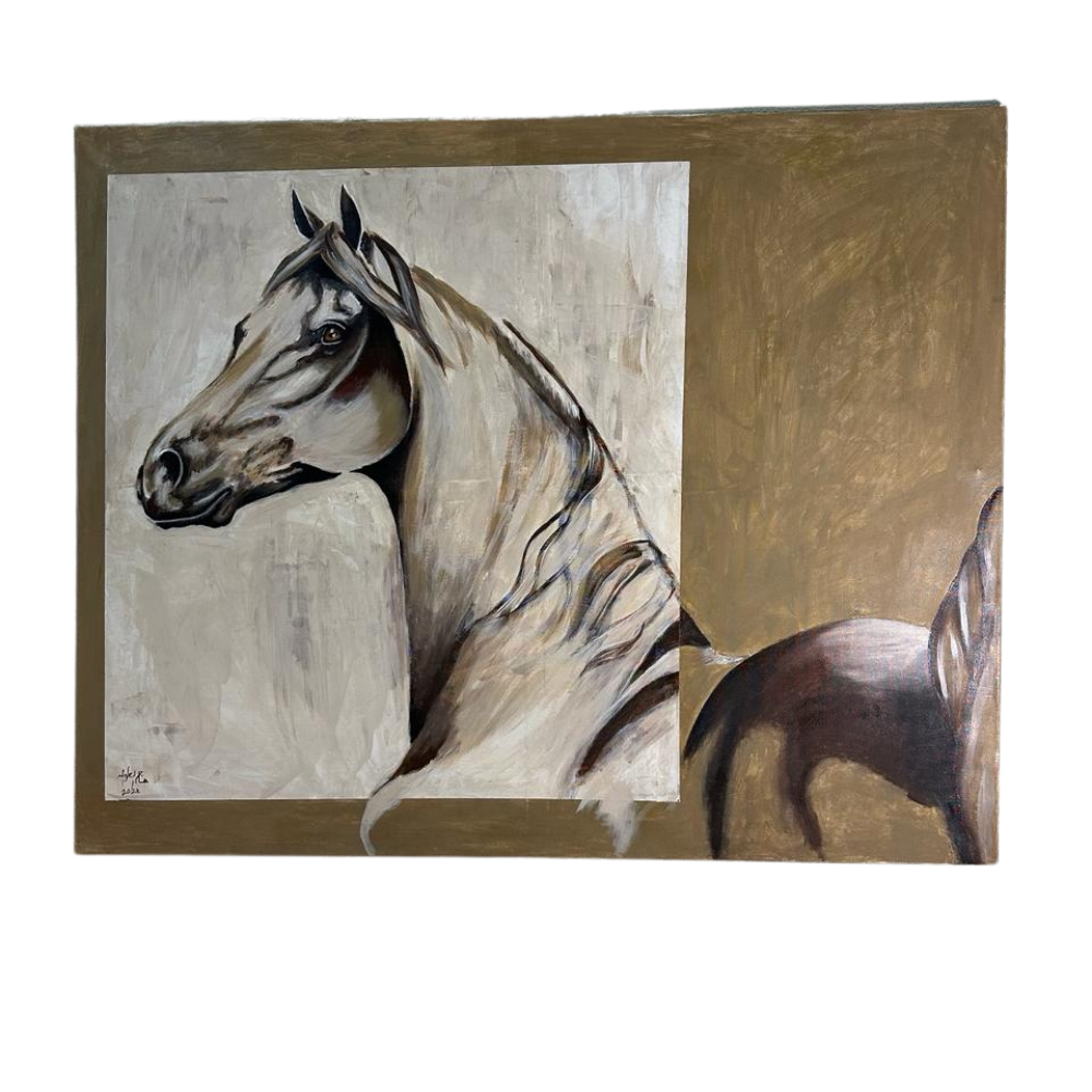  لوحة الخيل 2/  مقاس 100*80سم 