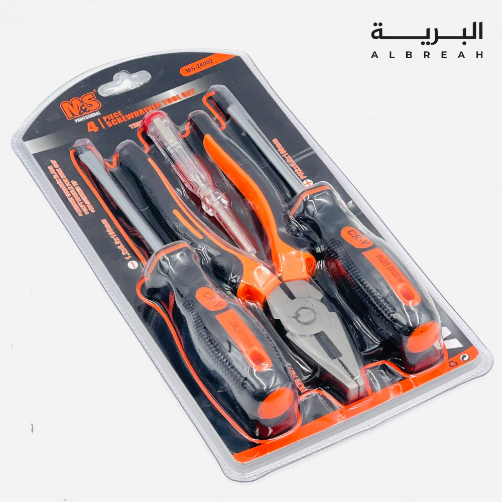  طقم (3 مفك + 1 زرادية) 