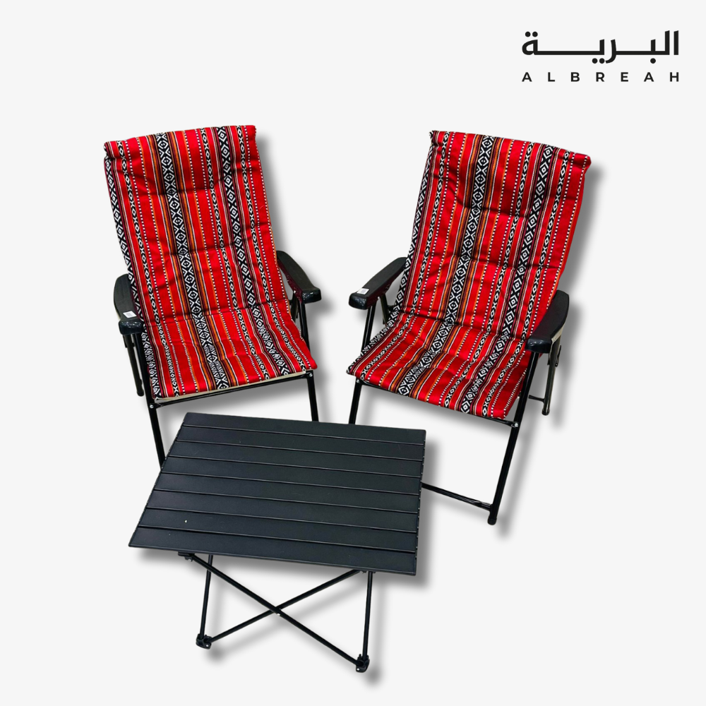  طقم سدو أحمر (2 كرسي + 1 طاولة) 