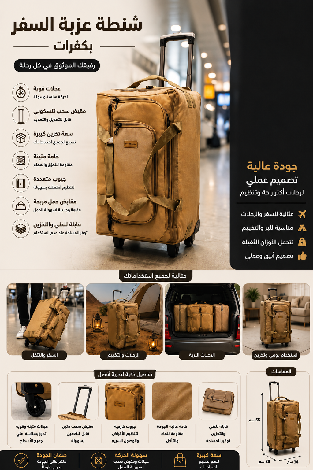  شنطة عزبة السفر بكفرات 