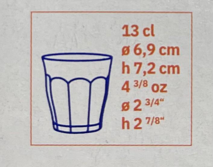  كاسات شاي فرنسية (6 حبة) (وسط 13cl) 