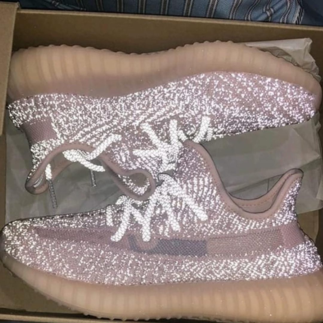 Pink 2024 reflective yeezy