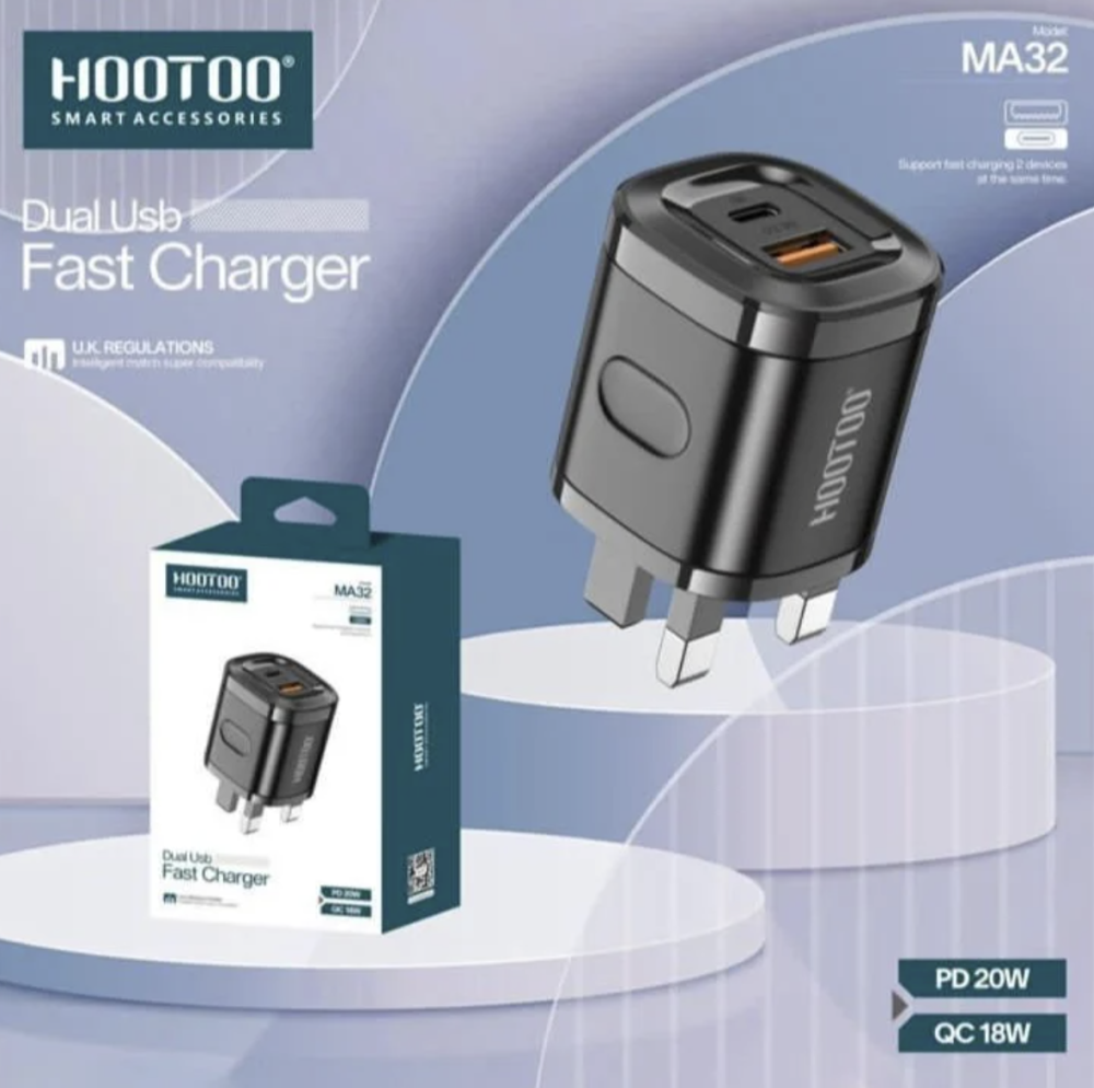 شاحن جداري هوتو 38 واط USB + PD - أسود MA32