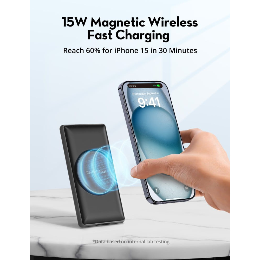 راف باور - بكج منصة 4 بطاريات متنقلة 10,000mAh ملي أمبير (RP-PB251) تدعم ماج سيف مع 3 منافذ 