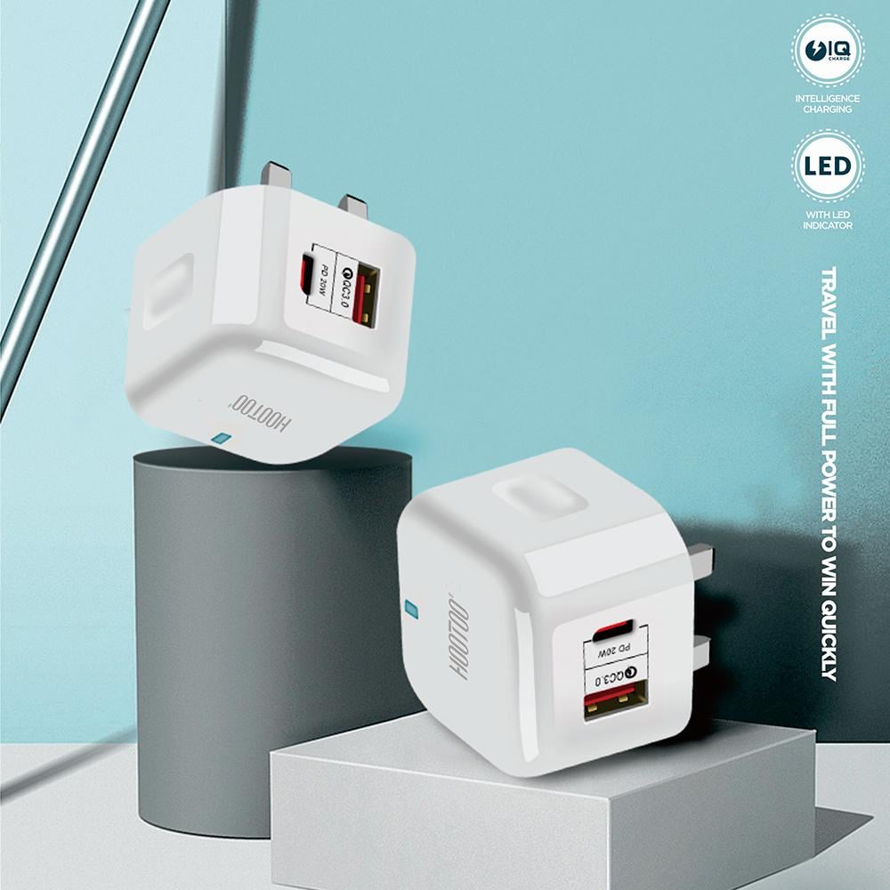 شاحن جداري هوتو 38 واط USB + PD - أبيض MX38