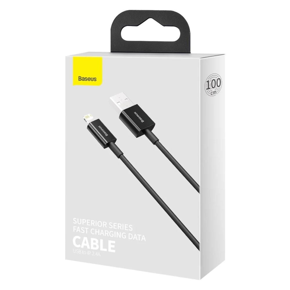  بيسوس-كيبل داتا USB الي لايتنينق 1 متر -اسود