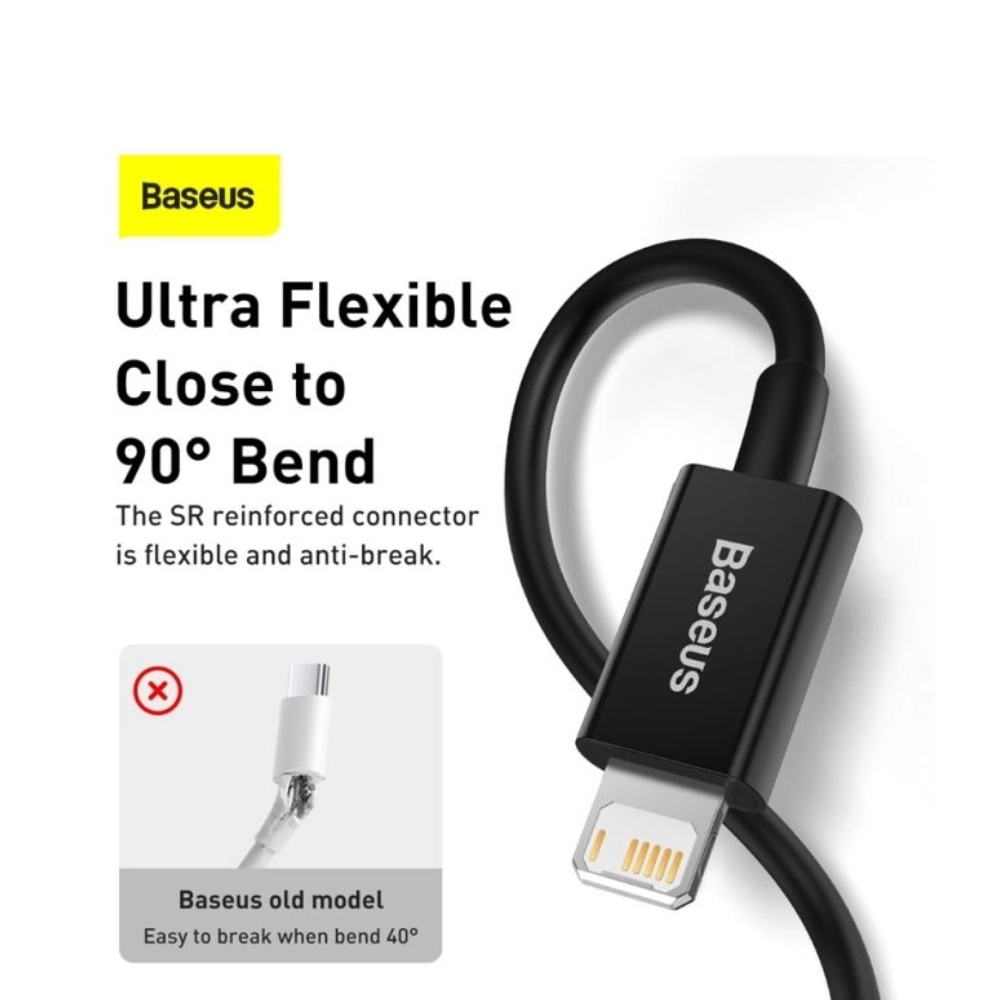  بيسوس-كيبل داتا USB الي لايتنينق 1 متر -اسود