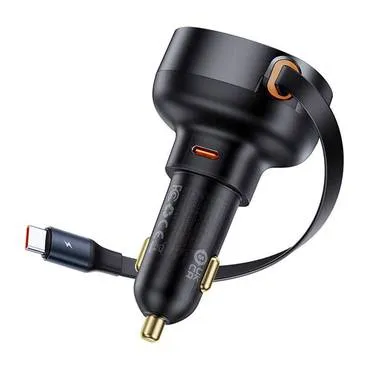 بيسوس- شاحن سيارة Baseus Enjoyment Pro القابل للسحب USB-C بقوة 60 واط