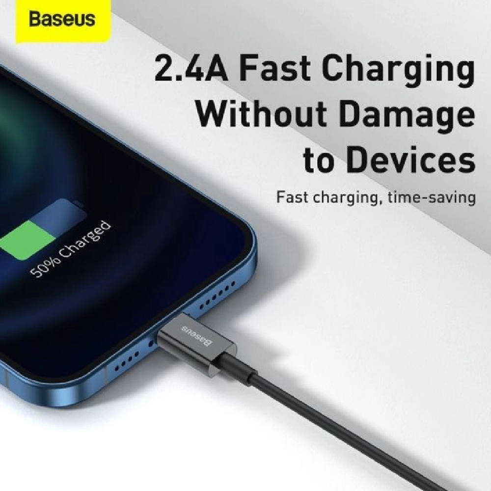  بيسوس-كيبل داتا USB الي لايتنينق 1 متر -اسود