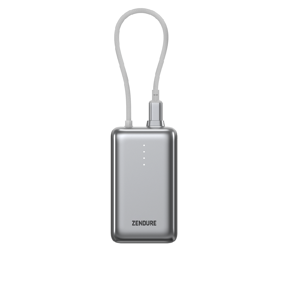 شاحن متنقل زندور SuperMini Pro بسعة 10000mAh وقوة 30W لون فضي من جدير