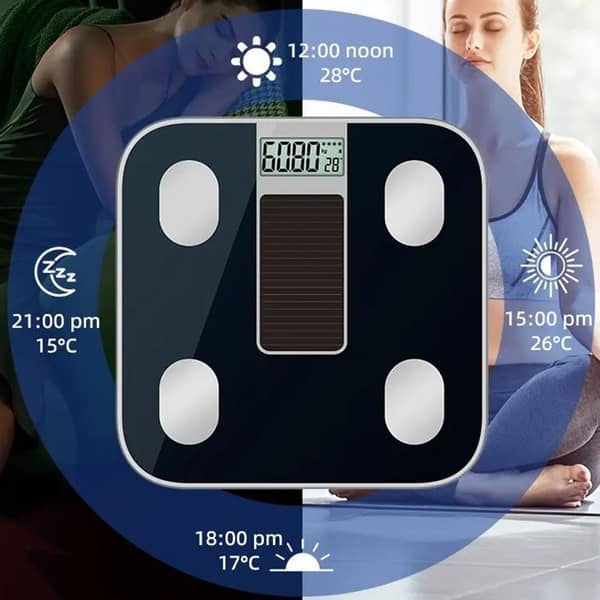 iStep- ميزان رقمي يعمل بالطاقة الشمسية CF539BLE- أسود