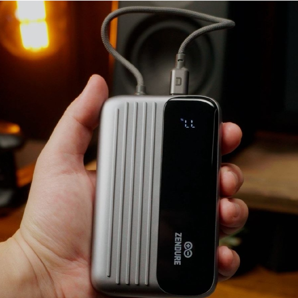 شاحن متنقل زندور SuperMini 20000mAh بقوة 45W لون فضي من جدير