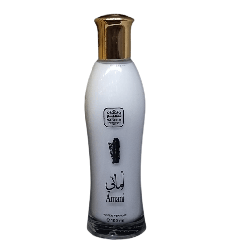 معطر عبايات أماني 100 مل من نسيم زجاجة بيضاء أنيقة وعلبة مزخرفة من الخيزران