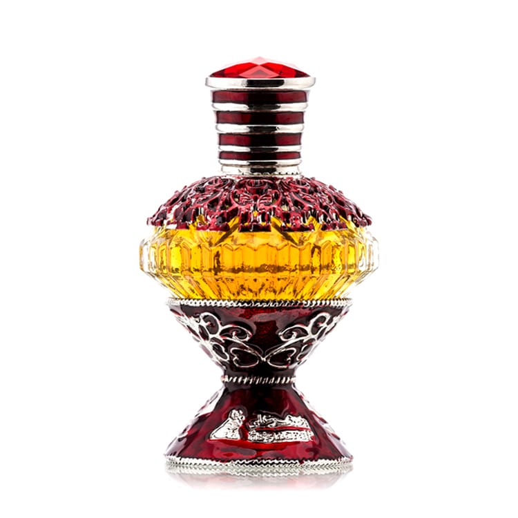 عطر سندس قارورة عطر مزخرفة حمراء وذهبية بسعة 10 مل