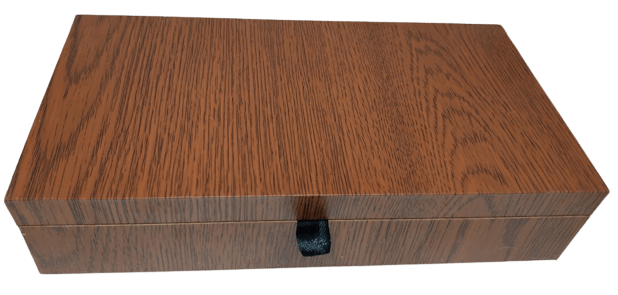 AlMubarak Perfumes Luxury Gift Box rectangular wooden shape with black ribbon closure