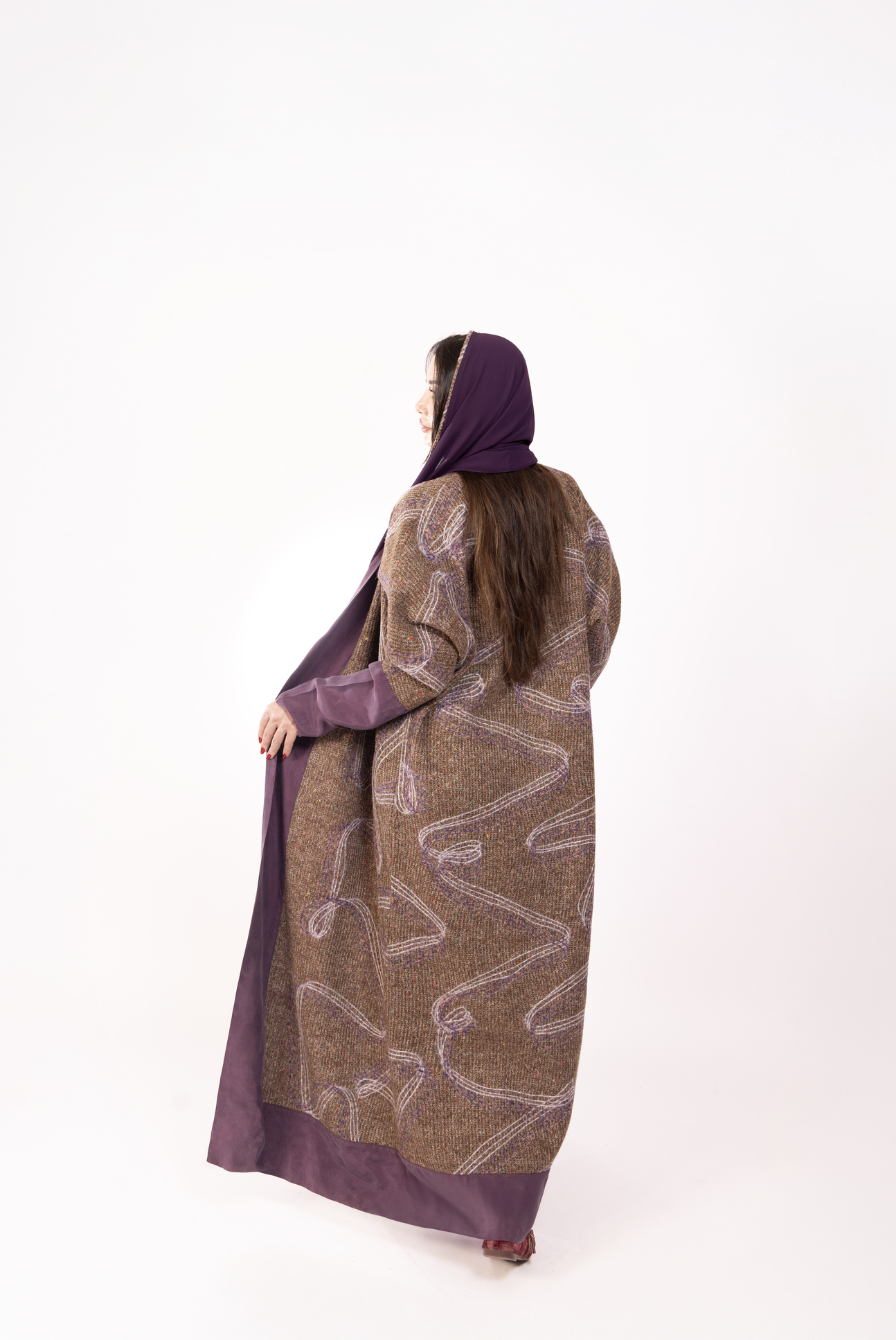 Dusty Mauve Sweater Abaya 