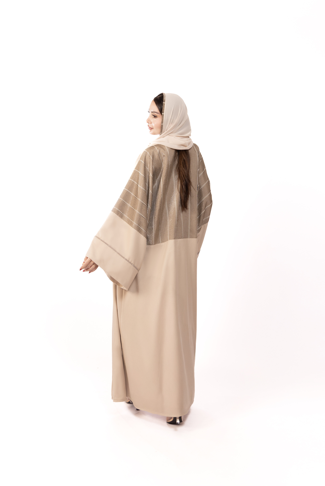 Latte Silver Lining Abaya 