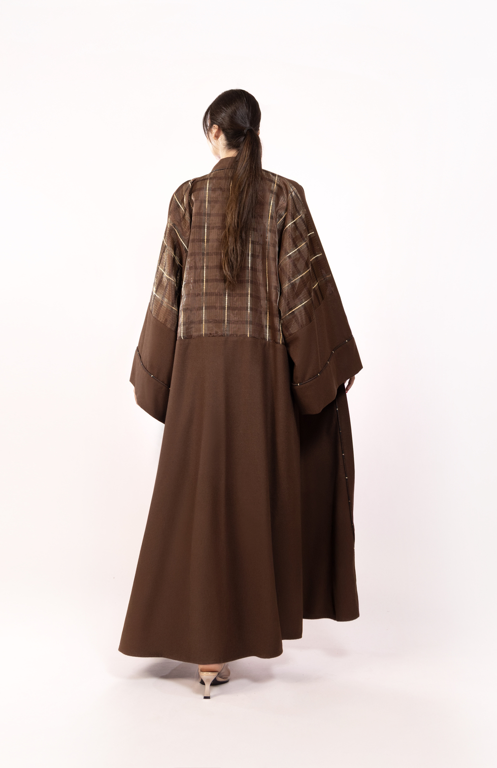 Chocolate Golden Lining Abaya 