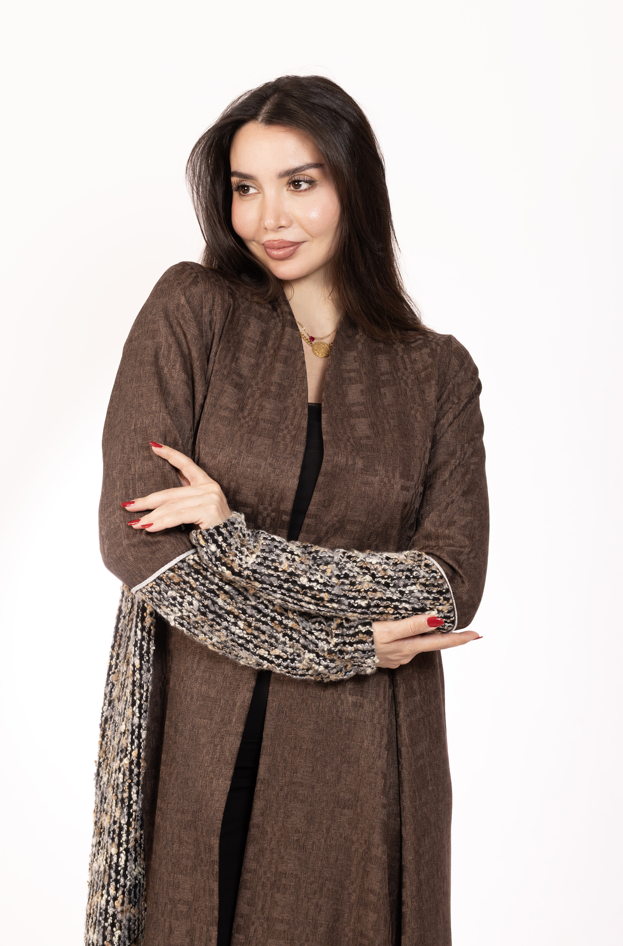 Gloves on Abaya 