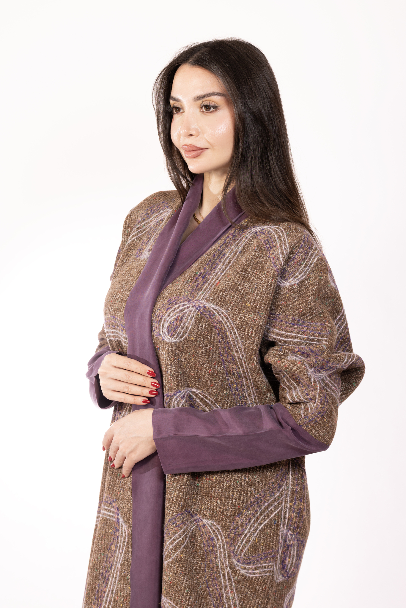 Dusty Mauve Sweater Abaya 
