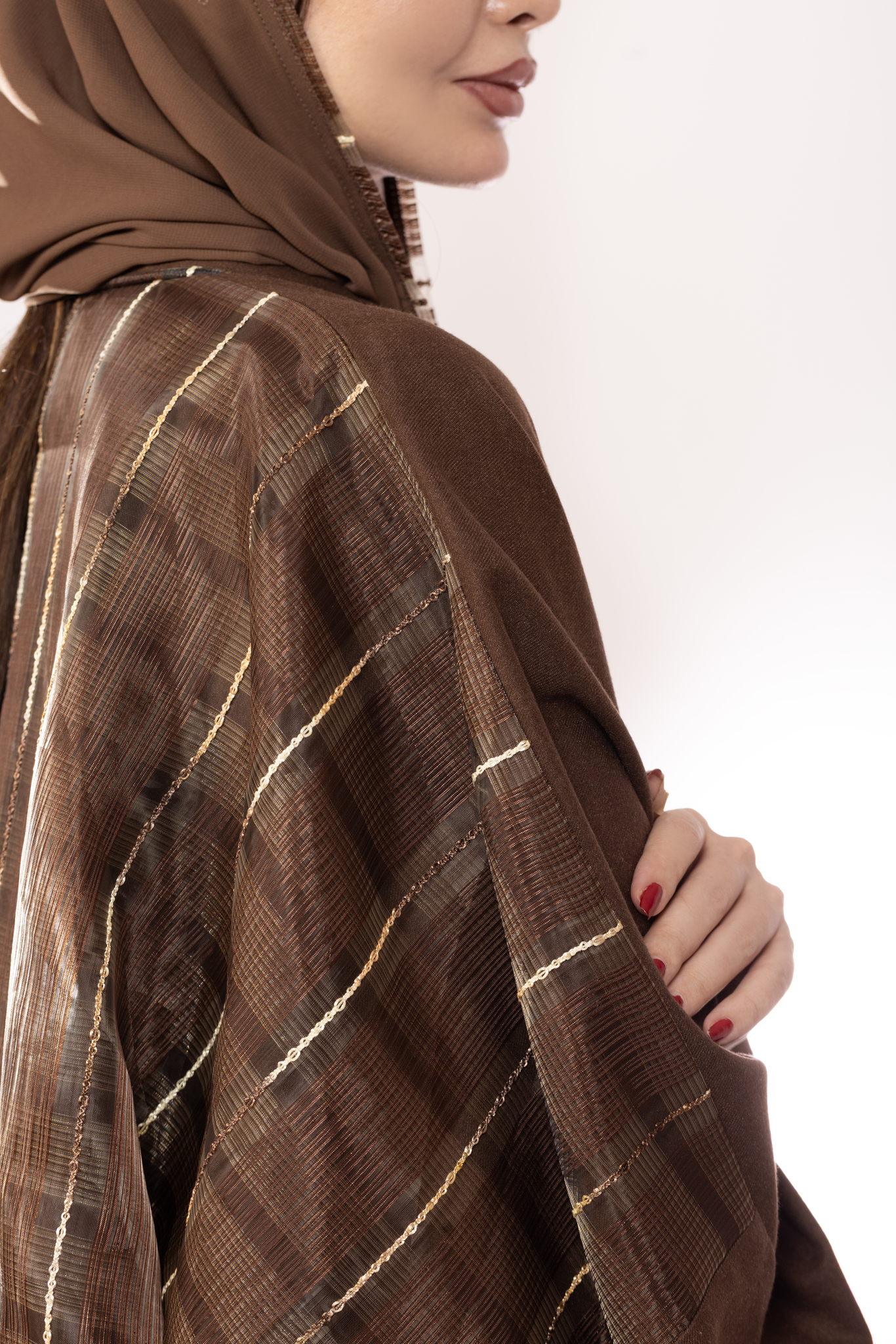 Chocolate Golden Lining Abaya 