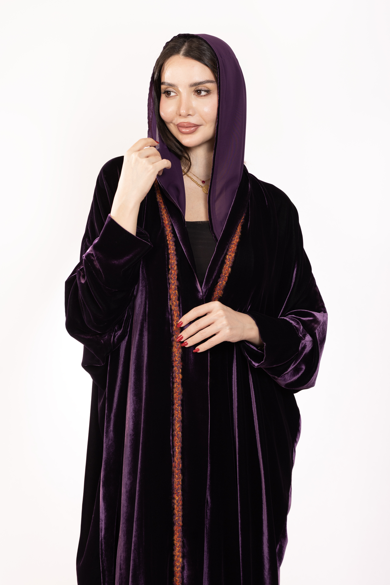 Electric Aubergine Flame Abaya