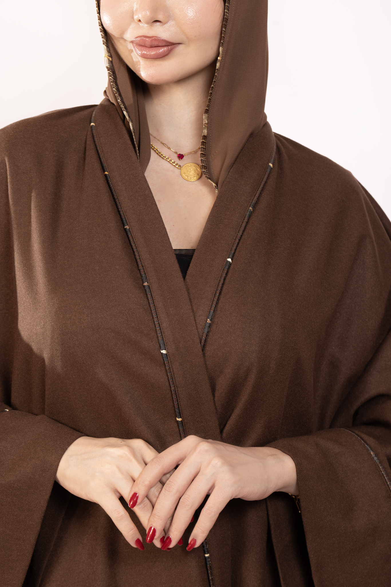 Chocolate Golden Lining Abaya 