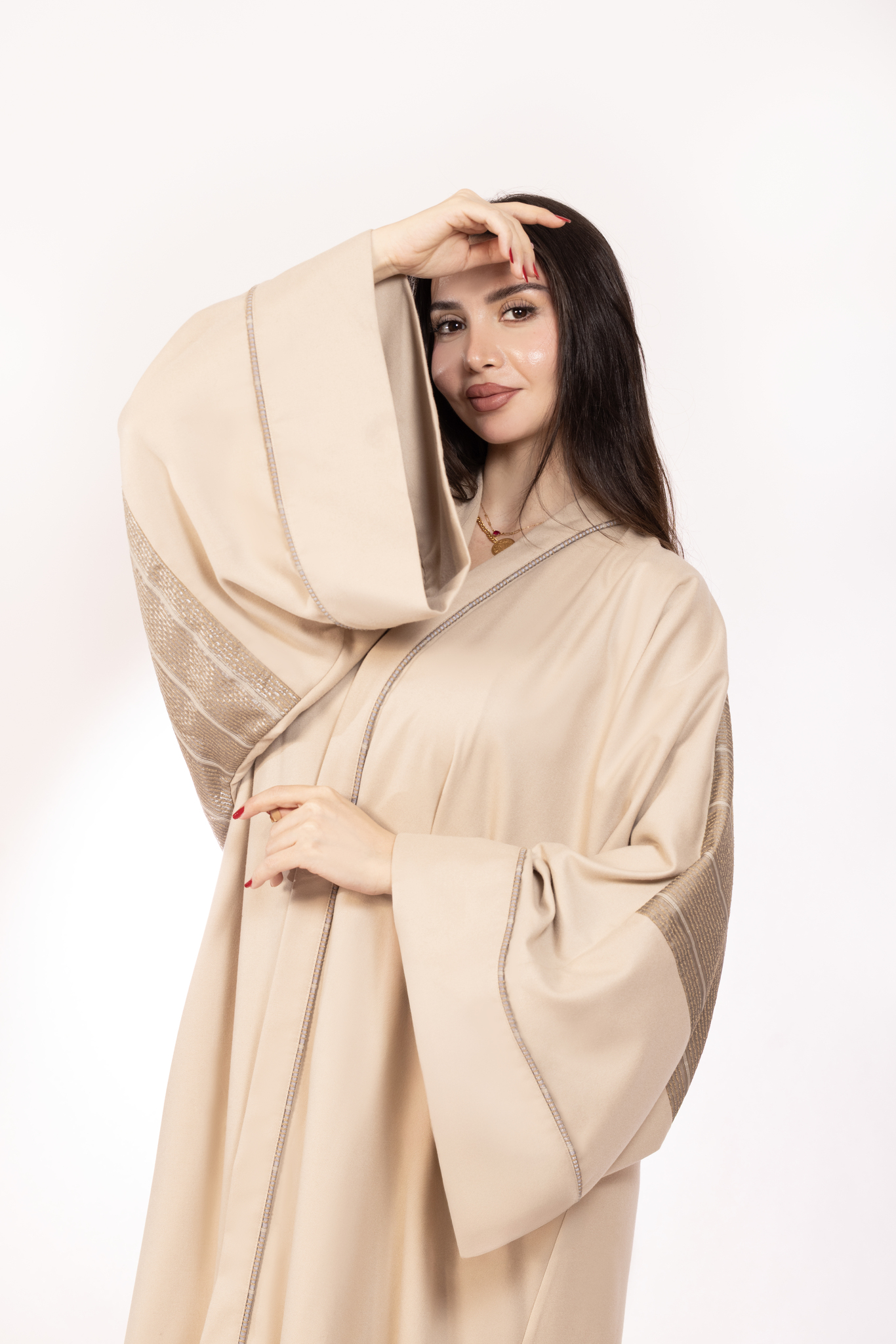 Latte Silver Lining Abaya 