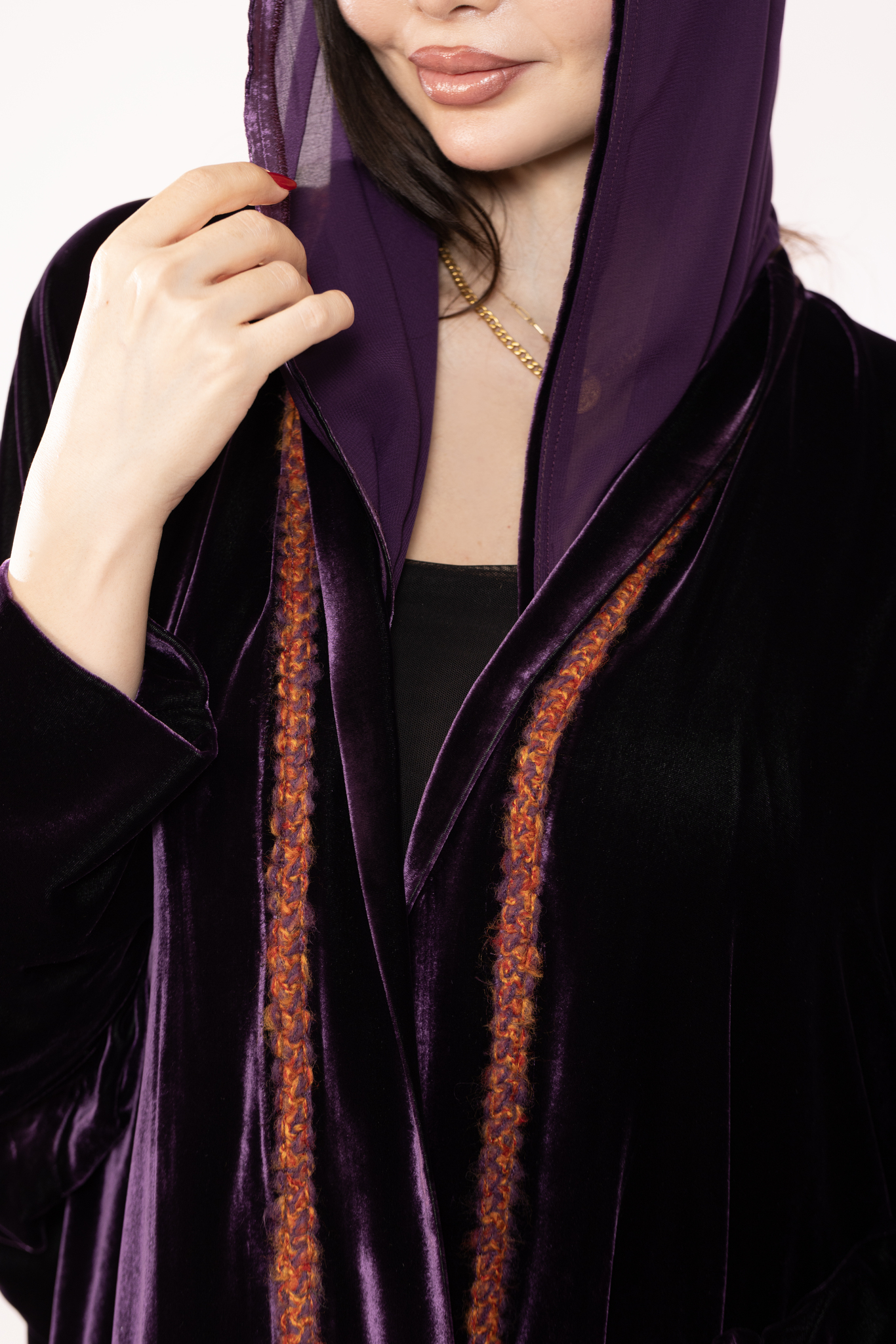 Electric Aubergine Flame Abaya