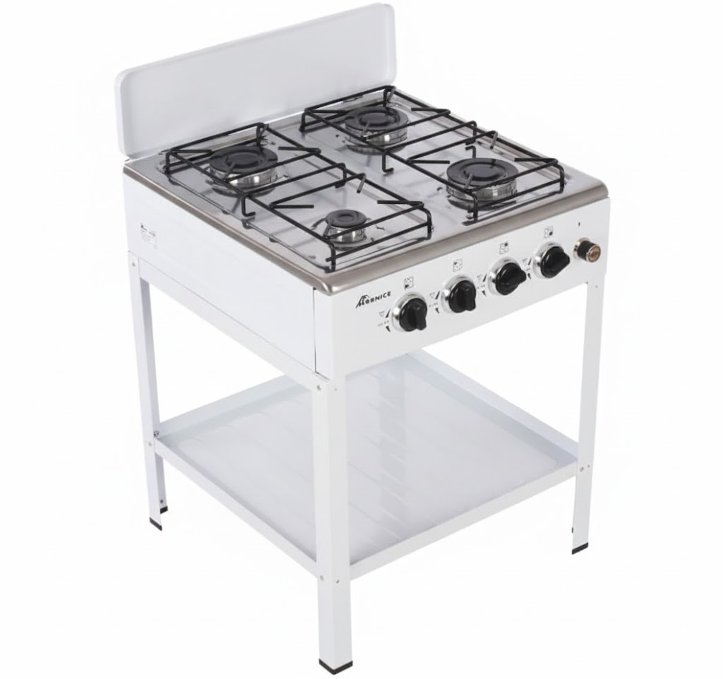  موقد غاز 4 عيون مع إشعال ذاتي ستانلس ستيل - MI-37357-1W/ ابيض 